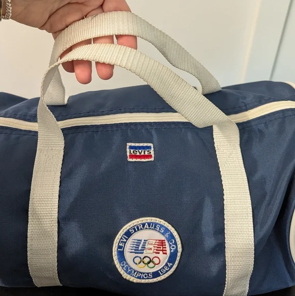 Vintage 1984 LA Olympics Levi Strauss Gym Duffel Bag Retro Travel Bag - Picture 3 of 13